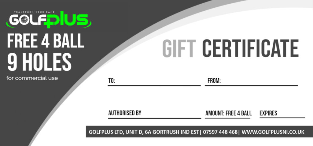 Golfplus Gift Voucher for Indoor golf sim venue